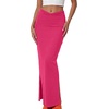 image:imageLYANER Womens High Waisted Bodycon Maxi Skirt Ruched Side Split Pencil Long Skirt with Flap PocketsRose