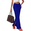 image:imageLYANER Womens High Waisted Bodycon Maxi Skirt Ruched Side Split Pencil Long Skirt with Flap PocketsRoyal Blue