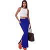 image:imageLYANER Womens High Waisted Bodycon Maxi Skirt Ruched Side Split Pencil Long Skirt with Flap PocketsRoyal Blue