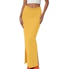 image:imageLYANER Womens High Waisted Bodycon Maxi Skirt Ruched Side Split Pencil Long Skirt with Flap PocketsYellow