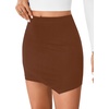 image:imageLYANER Womens High Waisted Bodycon Mini Skirt Casual High Waist Pencil Skirts with Tulip HemBrown