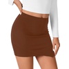 image:imageLYANER Womens High Waisted Bodycon Mini Skirt Casual High Waist Pencil Skirts with Tulip HemBrown