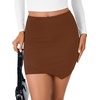 image:imageLYANER Womens High Waisted Bodycon Mini Skirt Casual High Waist Pencil Skirts with Tulip HemBrown