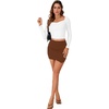 image:imageLYANER Womens High Waisted Bodycon Mini Skirt Casual High Waist Pencil Skirts with Tulip HemBrown