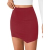 image:imageLYANER Womens High Waisted Bodycon Mini Skirt Casual High Waist Pencil Skirts with Tulip HemWine Red