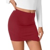 image:imageLYANER Womens High Waisted Bodycon Mini Skirt Casual High Waist Pencil Skirts with Tulip HemWine Red
