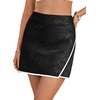 image:imageLYANER Womens Jacquard Wrap Front Hem Elastic High Waisted Zipper Mini Short SkirtBlack