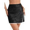 image:imageLYANER Womens Jacquard Wrap Front Hem Elastic High Waisted Zipper Mini Short SkirtBlack