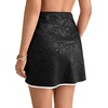 image:imageLYANER Womens Jacquard Wrap Front Hem Elastic High Waisted Zipper Mini Short SkirtBlack