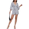 image:imageLYANER Womens Jumpsuit Polka Dots Deep V Neck Tie Knot Half Sleeve Romper PlaysuitWhite