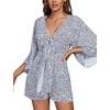 image:imageLYANER Womens Jumpsuit Polka Dots Deep V Neck Tie Knot Half Sleeve Romper PlaysuitWhite