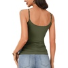 image:imageLYANER Womens Lace V Neck Camisole Adjustable Spaghetti Strap Cami Tops Sleeveless Tank ShirtsArmy Green