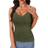 image:imageLYANER Womens Lace V Neck Camisole Adjustable Spaghetti Strap Cami Tops Sleeveless Tank ShirtsArmy Green