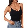 image:imageLYANER Womens Lace V Neck Camisole Adjustable Spaghetti Strap Cami Tops Sleeveless Tank ShirtsBlack