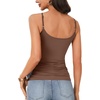 image:imageLYANER Womens Lace V Neck Camisole Adjustable Spaghetti Strap Cami Tops Sleeveless Tank ShirtsCoffee