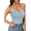 image:imageLYANER Womens Lace V Neck Camisole Adjustable Spaghetti Strap Cami Tops Sleeveless Tank ShirtsSky Blue
