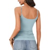 image:imageLYANER Womens Lace V Neck Camisole Adjustable Spaghetti Strap Cami Tops Sleeveless Tank ShirtsSky Blue