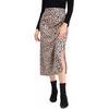 image:imageLYANER Womens Leopard Print Side Split High Waist Zipper Midi SkirtCoffee