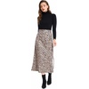 image:imageLYANER Womens Leopard Print Side Split High Waist Zipper Midi SkirtCoffee