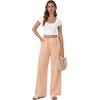 image:imageLYANER Womens Low Rise Striped Pants Wide Leg Cotton Elastic Drawstring Pajama Lounge Wear SleepweaOrange