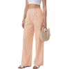 image:imageLYANER Womens Low Rise Striped Pants Wide Leg Cotton Elastic Drawstring Pajama Lounge Wear SleepweaOrange