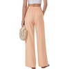 image:imageLYANER Womens Low Rise Striped Pants Wide Leg Cotton Elastic Drawstring Pajama Lounge Wear SleepweaOrange