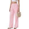 image:imageLYANER Womens Low Rise Striped Pants Wide Leg Cotton Elastic Drawstring Pajama Lounge Wear SleepweaPink