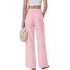 image:imageLYANER Womens Low Rise Striped Pants Wide Leg Cotton Elastic Drawstring Pajama Lounge Wear SleepweaPink