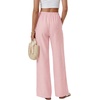image:imageLYANER Womens Low Rise Striped Pants Wide Leg Cotton Elastic Drawstring Pajama Lounge Wear SleepweaPure Red