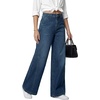 image:imageLYANER Womens Mid Rise Baggy Wide Leg Casual Streetwear Jeans Denim Pants with PocketsDark Blue