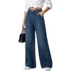 image:imageLYANER Womens Mid Rise Baggy Wide Leg Casual Streetwear Jeans Denim Pants with PocketsDark Blue
