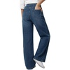 image:imageLYANER Womens Mid Rise Baggy Wide Leg Casual Streetwear Jeans Denim Pants with PocketsDark Blue