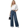 image:imageLYANER Womens Mid Rise Baggy Wide Leg Casual Streetwear Jeans Denim Pants with PocketsDark Blue
