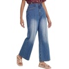 image:imageLYANER Womens Mid Rise Straight Leg Vintage Denim Jeans with PocketsBlue