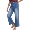 image:imageLYANER Womens Mid Rise Straight Leg Vintage Denim Jeans with PocketsBlue