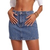 image:imageLYANER Womens Mid Rise Stretchy Bodycon Y2k Mini Denim Jean Skirts with PocketsDark Blue