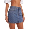 image:imageLYANER Womens Mid Rise Stretchy Bodycon Y2k Mini Denim Jean Skirts with PocketsDark Blue