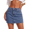 image:imageLYANER Womens Mid Rise Stretchy Bodycon Y2k Mini Denim Jean Skirts with PocketsDark Blue