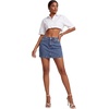 image:imageLYANER Womens Mid Rise Stretchy Bodycon Y2k Mini Denim Jean Skirts with PocketsDark Blue
