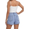 image:imageLYANER Womens Mid Rise Wide Leg Baggy Casual Vintage Denim Jean Shorts with PocketsLight Blue