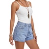 image:imageLYANER Womens Mid Rise Wide Leg Baggy Casual Vintage Denim Jean Shorts with PocketsLight Blue
