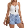 image:imageLYANER Womens Mid Rise Wide Leg Baggy Casual Vintage Denim Jean Shorts with PocketsLight Blue