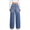 image:imageLYANER Womens Mid Waist Wide Leg Baggy Vintage Casual Jeans Denim Pants with PocketsDark Blue