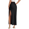 image:imageLYANER Womens Mid Waisted Ankle Length Bodycon Skirts Elegant Pencil Split Midi SkirtBlack
