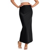 image:imageLYANER Womens Mid Waisted Ankle Length Bodycon Skirts Elegant Pencil Split Midi SkirtBlack