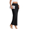 image:imageLYANER Womens Mid Waisted Ankle Length Bodycon Skirts Elegant Pencil Split Midi SkirtBlack