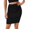 image:imageLYANER Womens Mini Skirt High Waist Ruched Bodycon Skirts Sexy Double Lined Mesh Short SkirtBlackno Mesh
