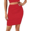 image:imageLYANER Womens Mini Skirt High Waist Ruched Bodycon Skirts Sexy Double Lined Mesh Short SkirtRedno Mesh