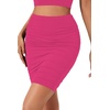 image:imageLYANER Womens Mini Skirt High Waist Ruched Bodycon Skirts Sexy Double Lined Mesh Short SkirtRoseno Mesh