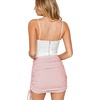 image:imageLYANER Womens Ribbed Side Drawstring Ruched Stretchy Mini Pencil Bodycon Short SkirtPink